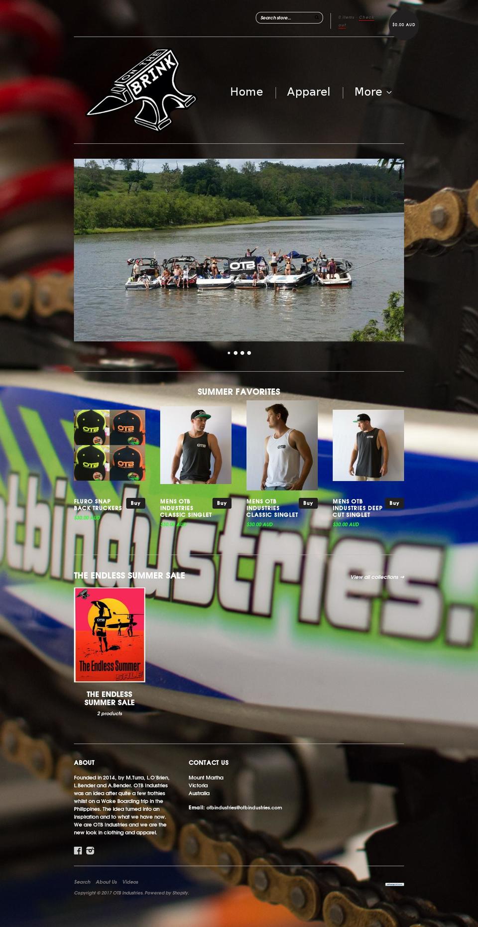 otbindustries.com shopify website screenshot
