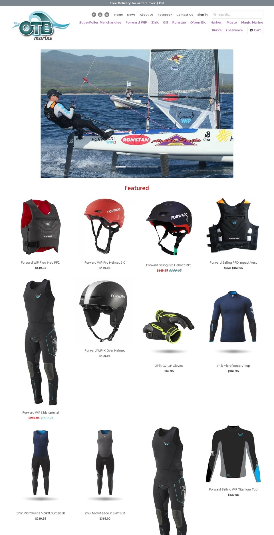 otbmarine.com.au shopify website screenshot