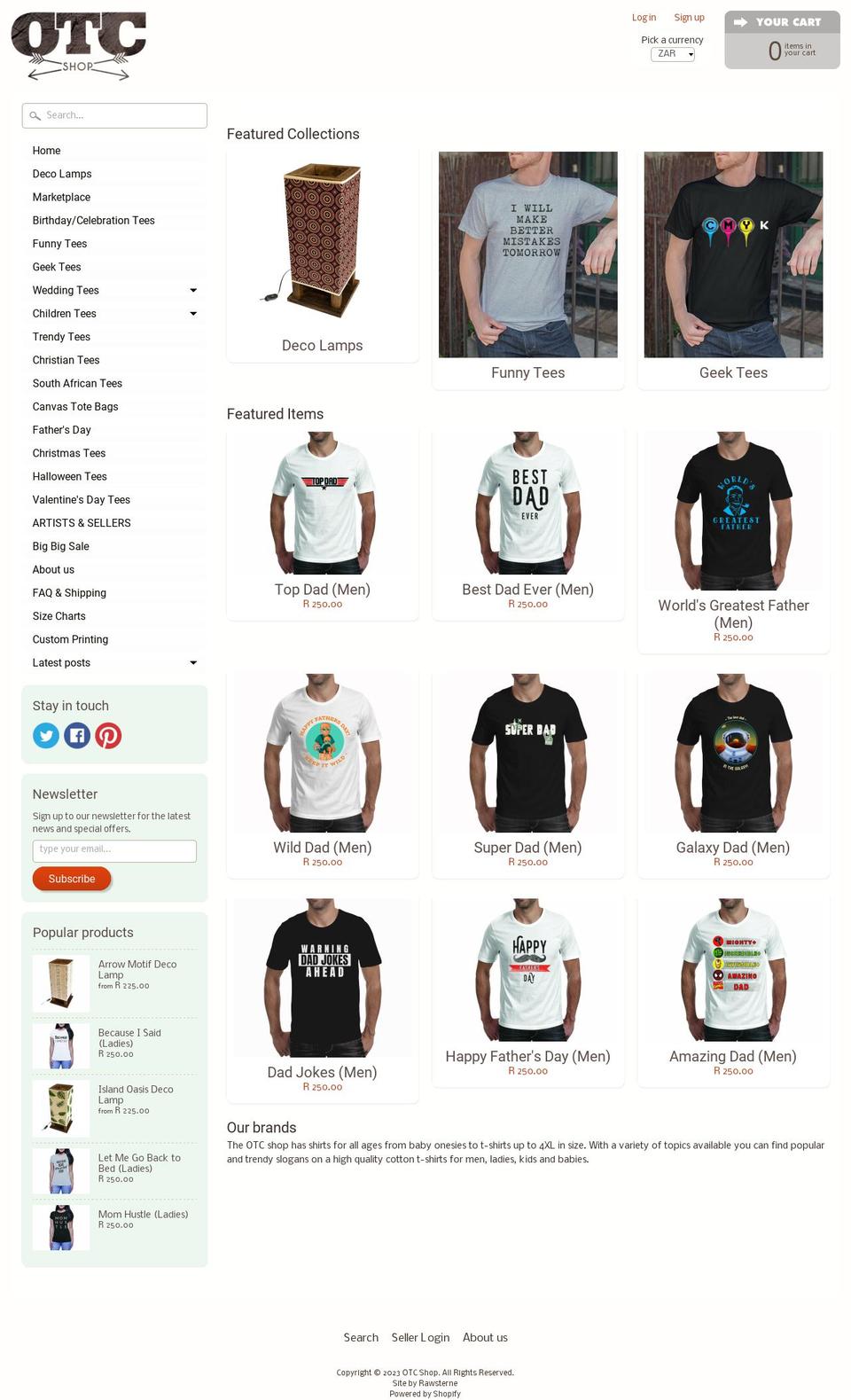 otcshop.co.za shopify website screenshot