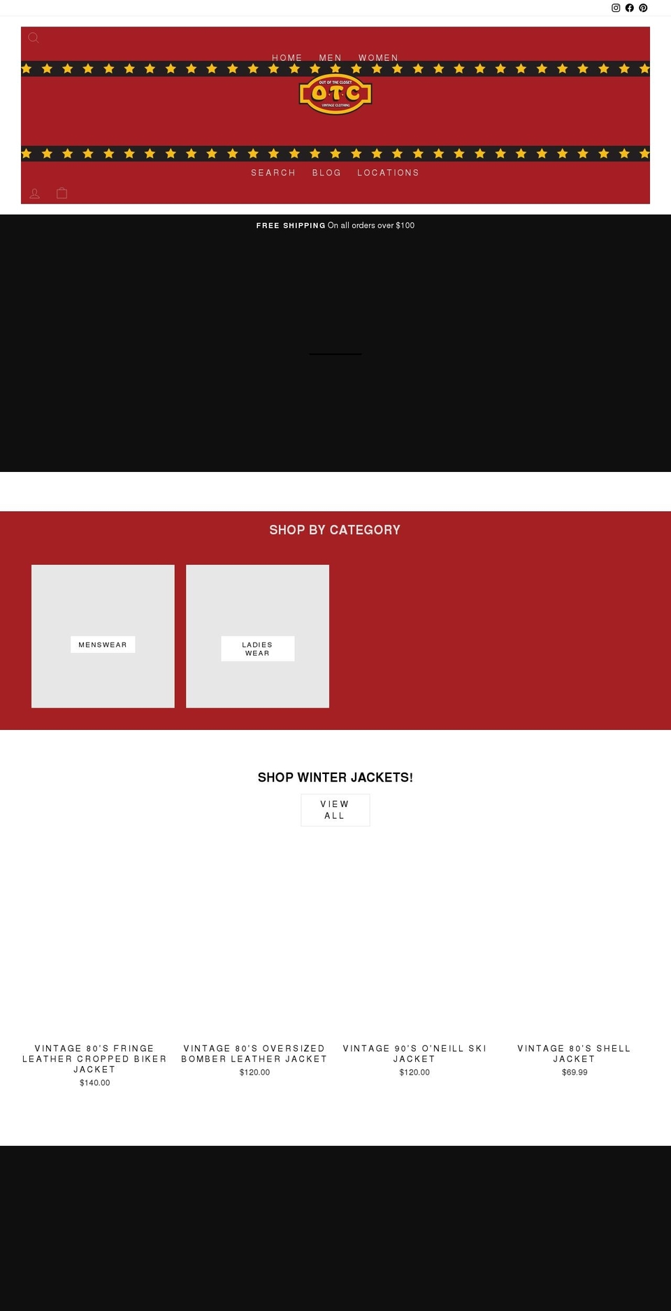 otcvintageretroclothing.com.au shopify website screenshot