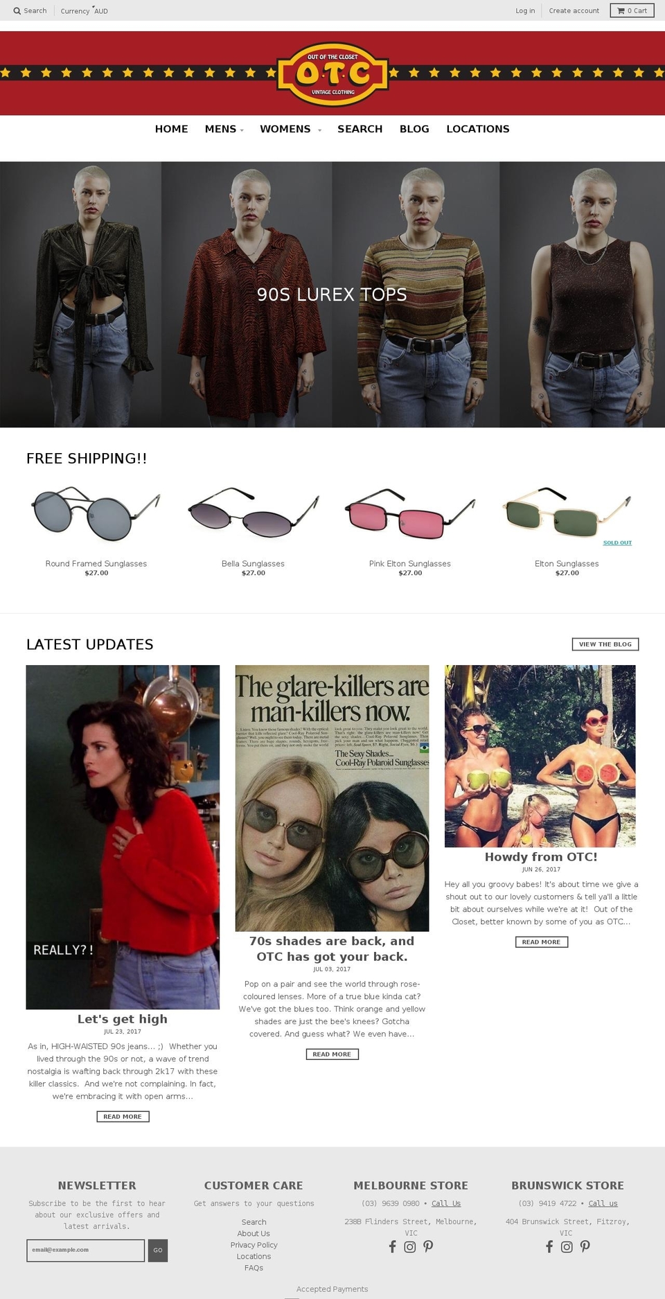 otcvintageretroclothing.com shopify website screenshot