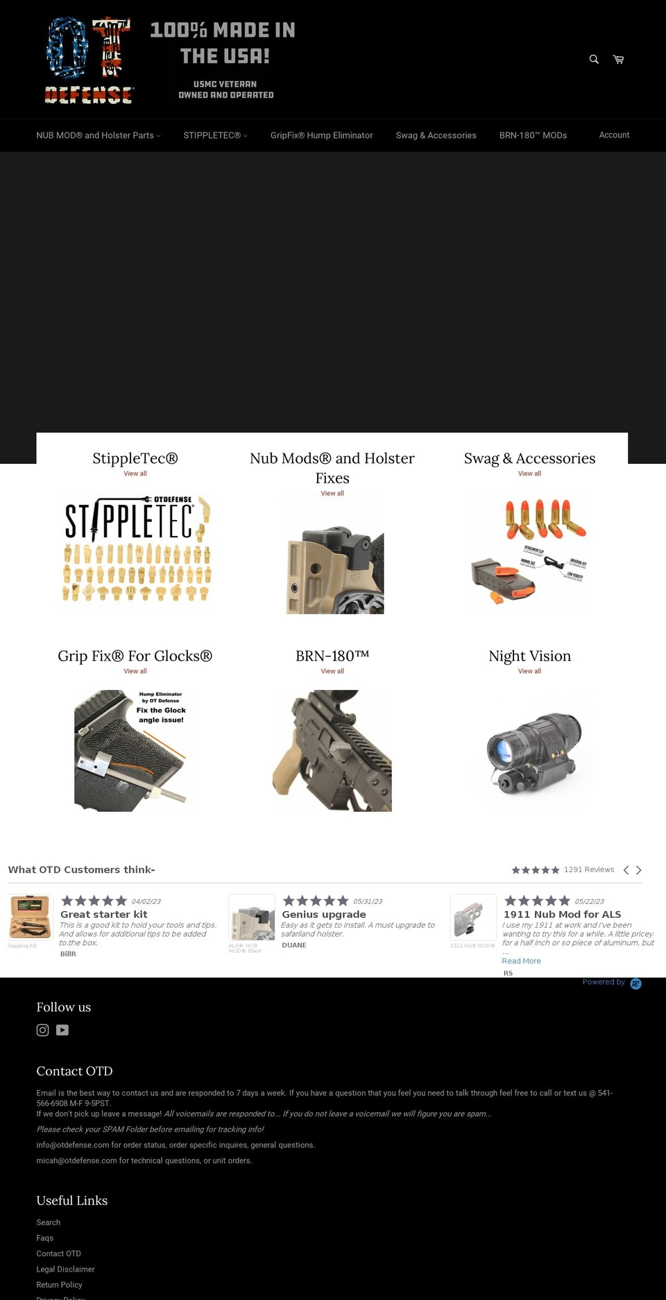 Micah's V1 Shopify theme site example otdefense.net