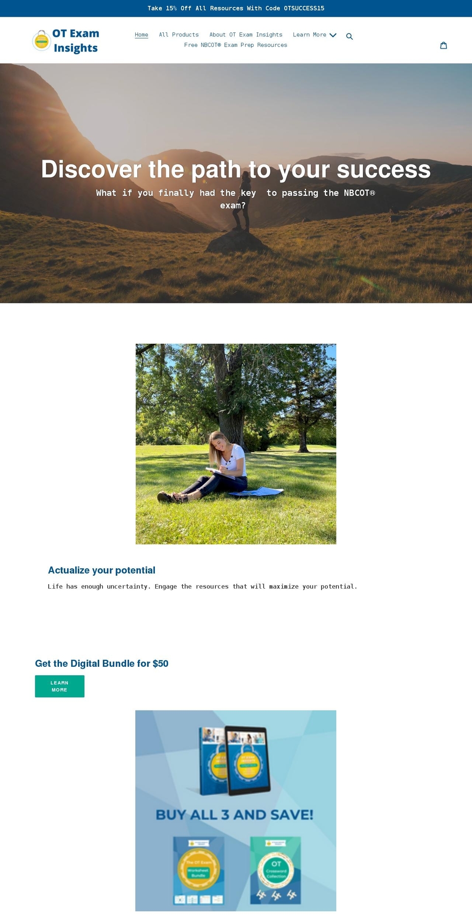 otexaminsights.com shopify website screenshot
