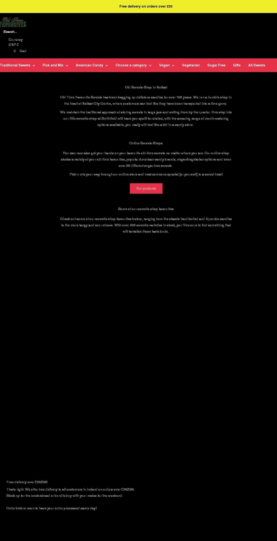 otfsweets.com shopify website screenshot