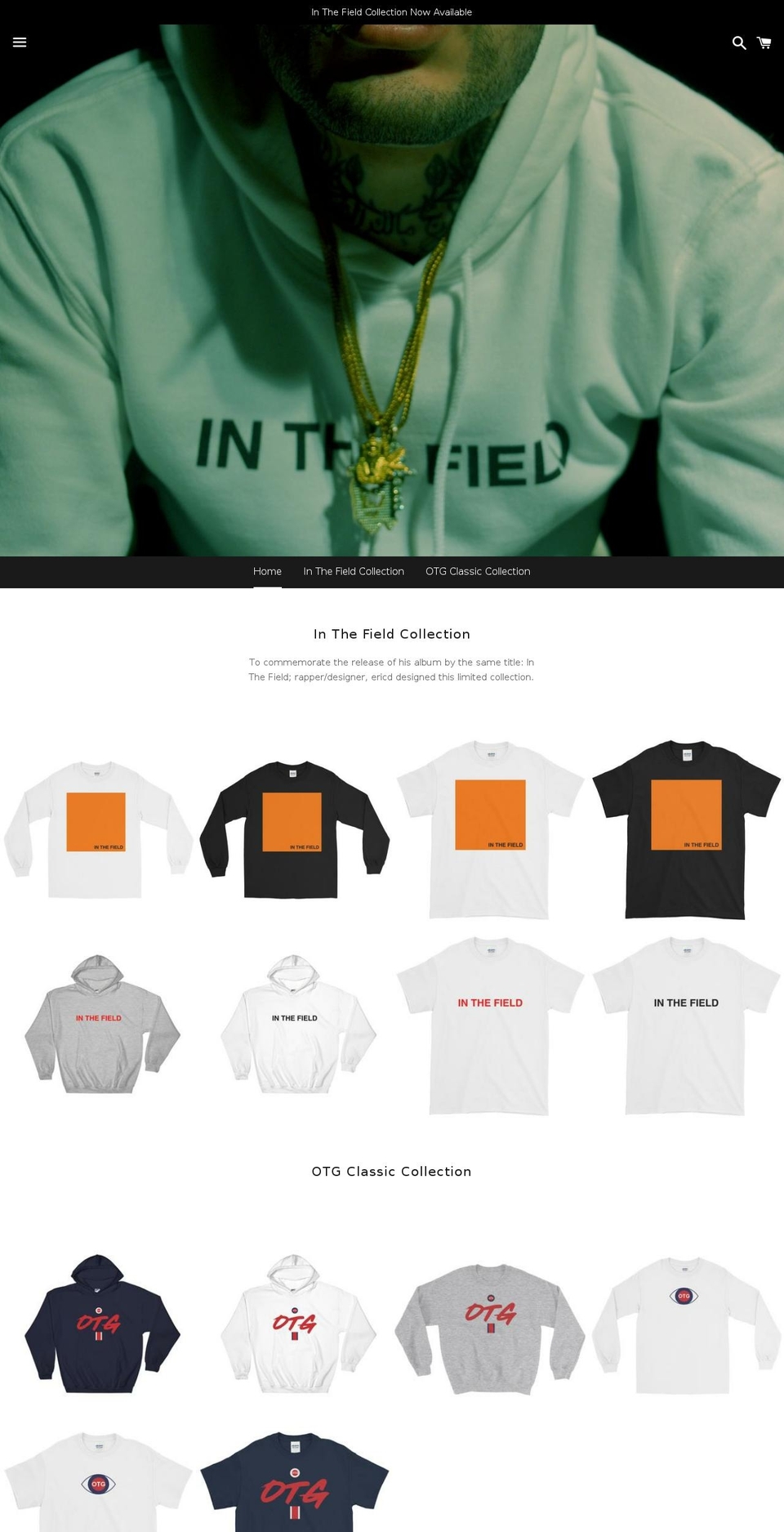 otgapparel.com — Shopify storefront screenshot