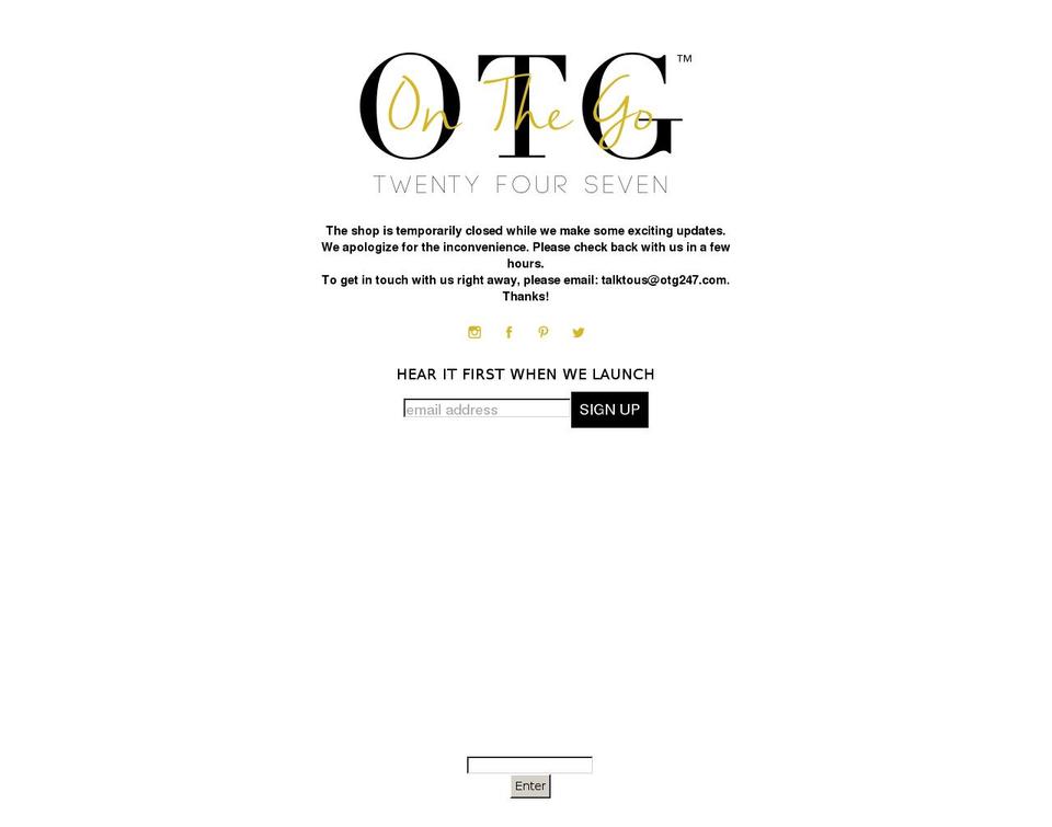 otgtwentyfourseven.com shopify website screenshot