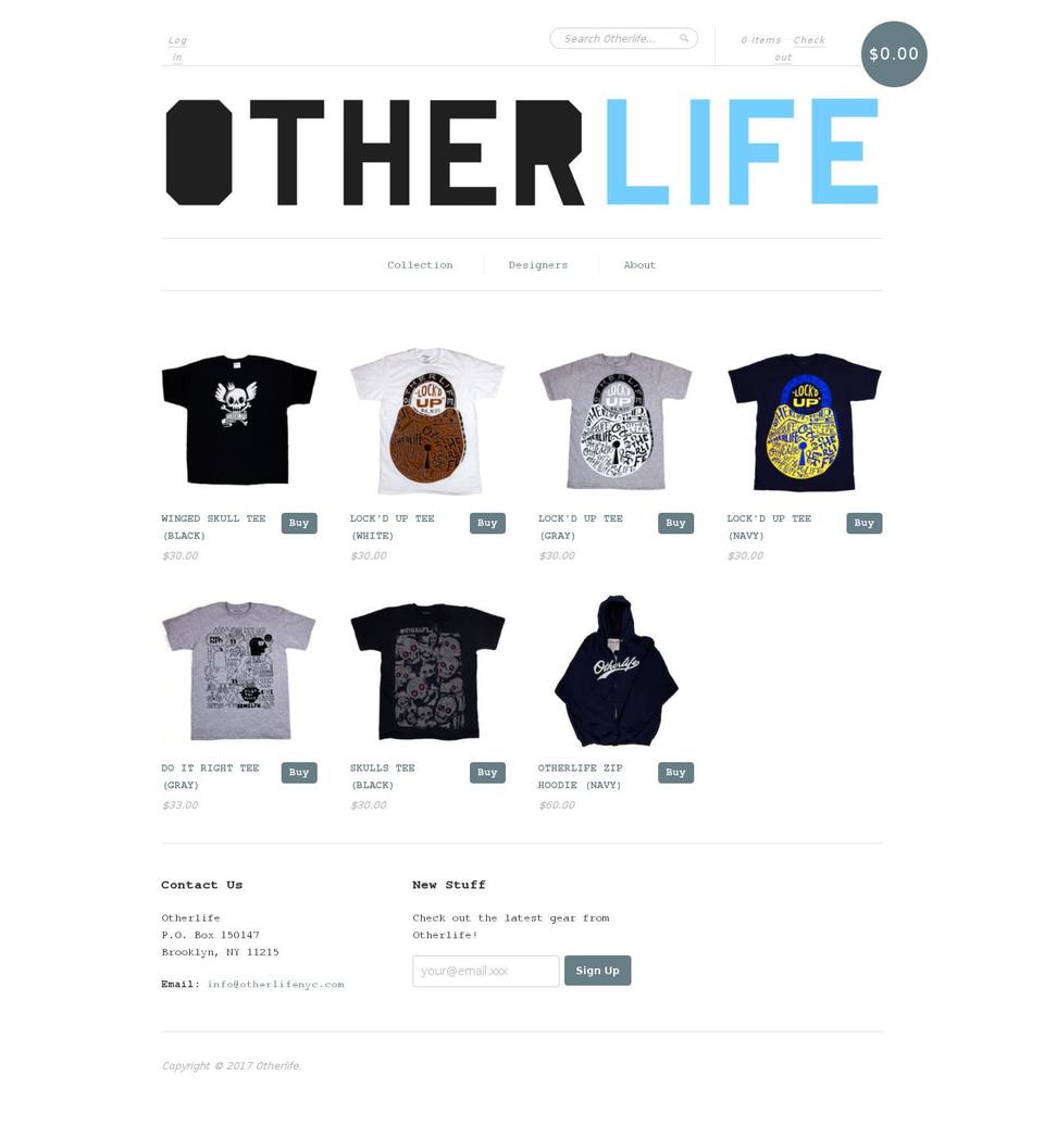 new-standard Shopify theme site example otherlifebrooklyn.com