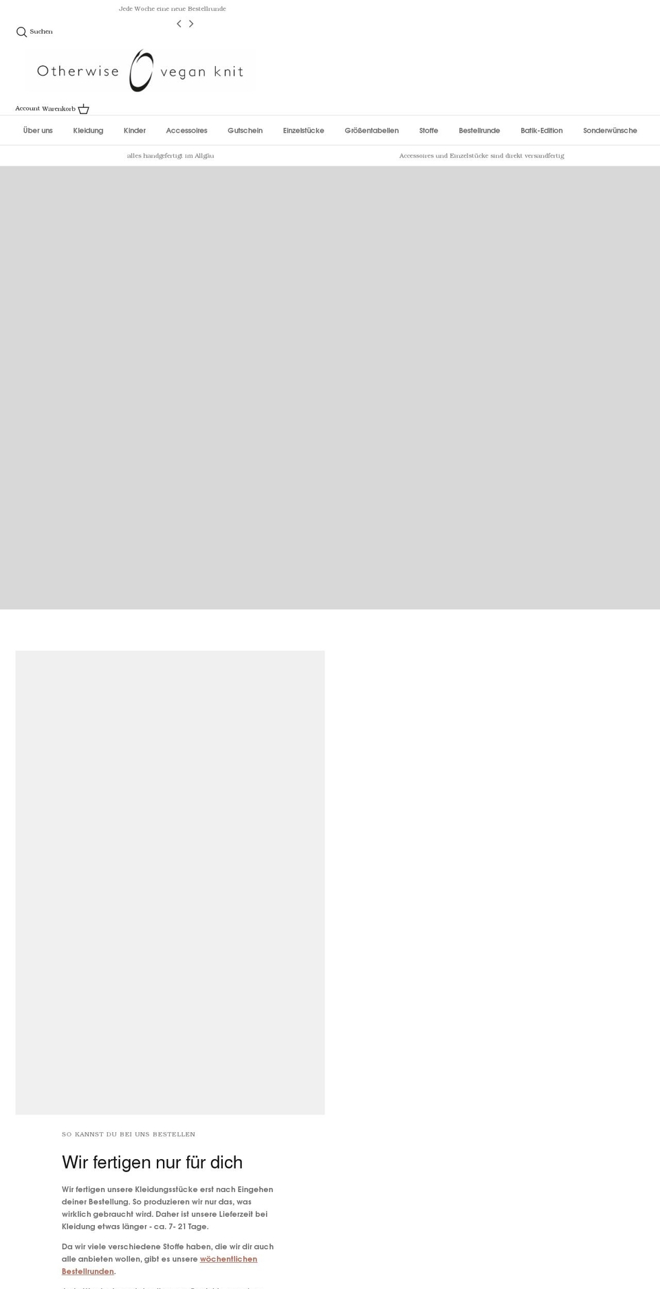 otherwise-veganknit.com shopify website screenshot