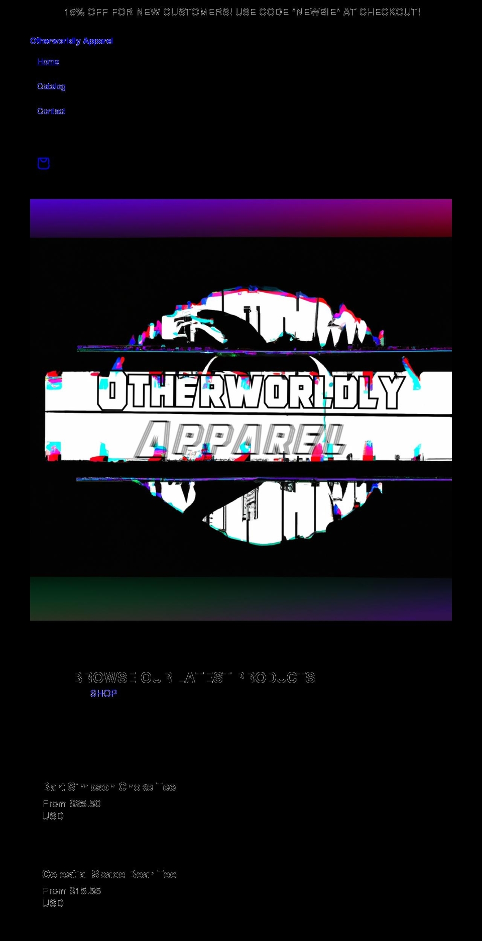 otherworldlyapparel.com — Shopify storefront screenshot
