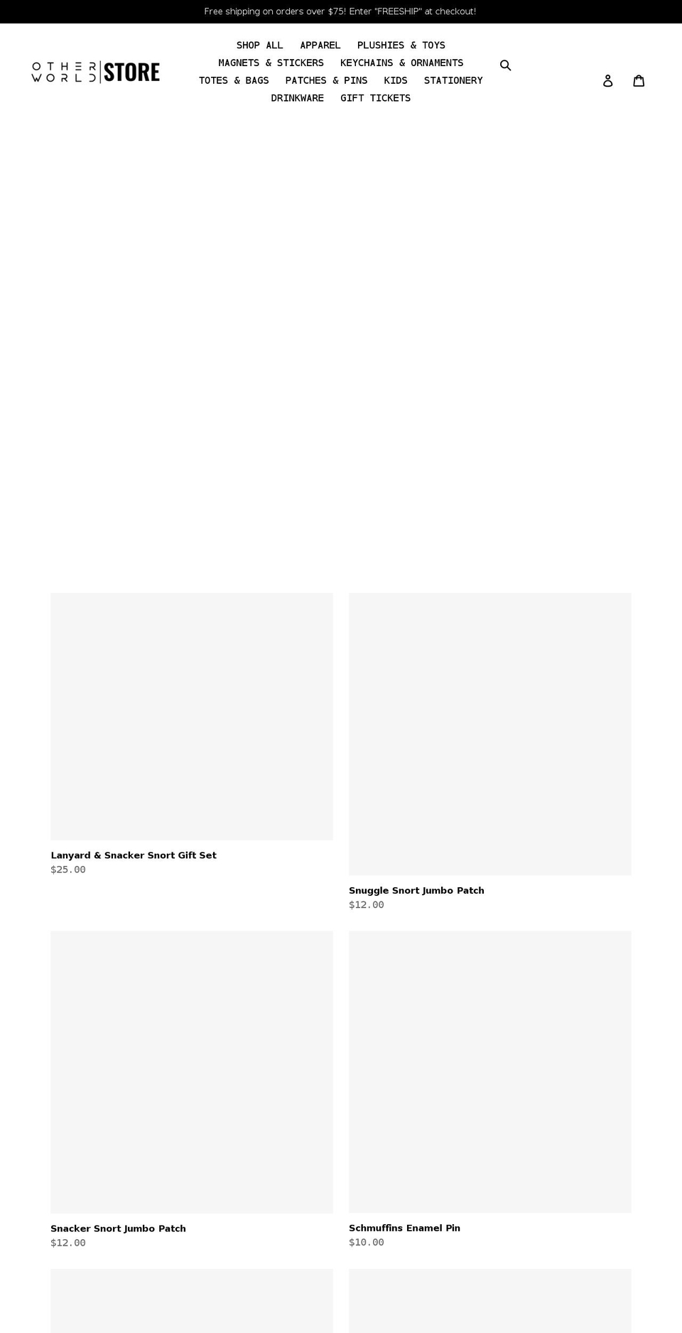 otherworldstore.com shopify website screenshot