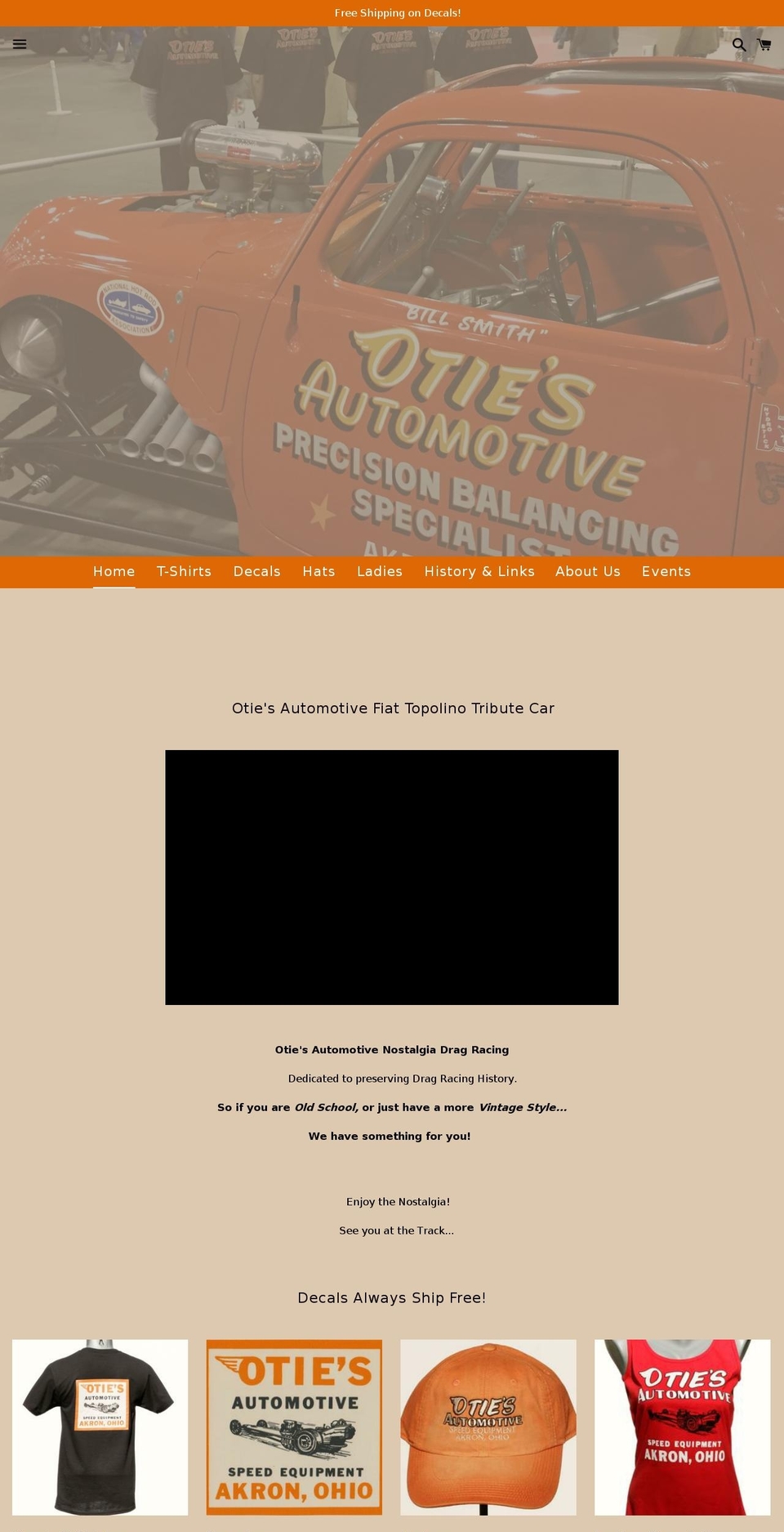 otiesautomotive.com — Shopify storefront screenshot