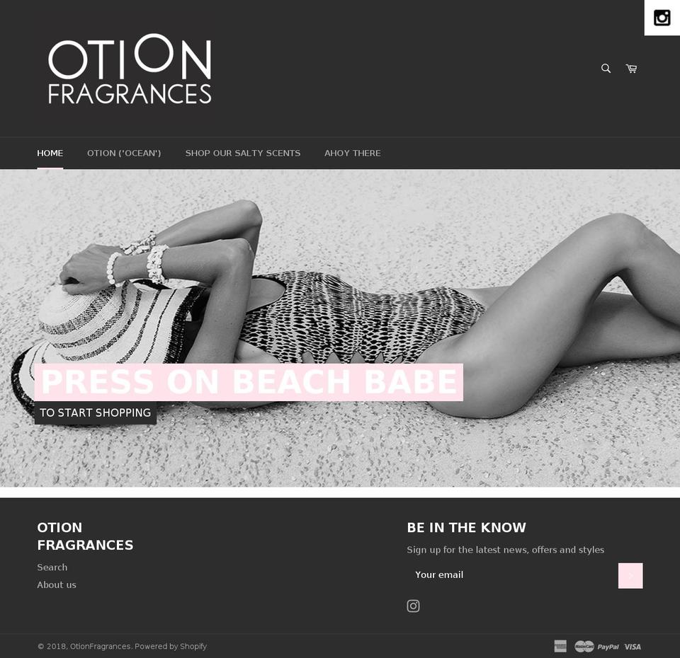 otionfragrances.com — Shopify storefront screenshot