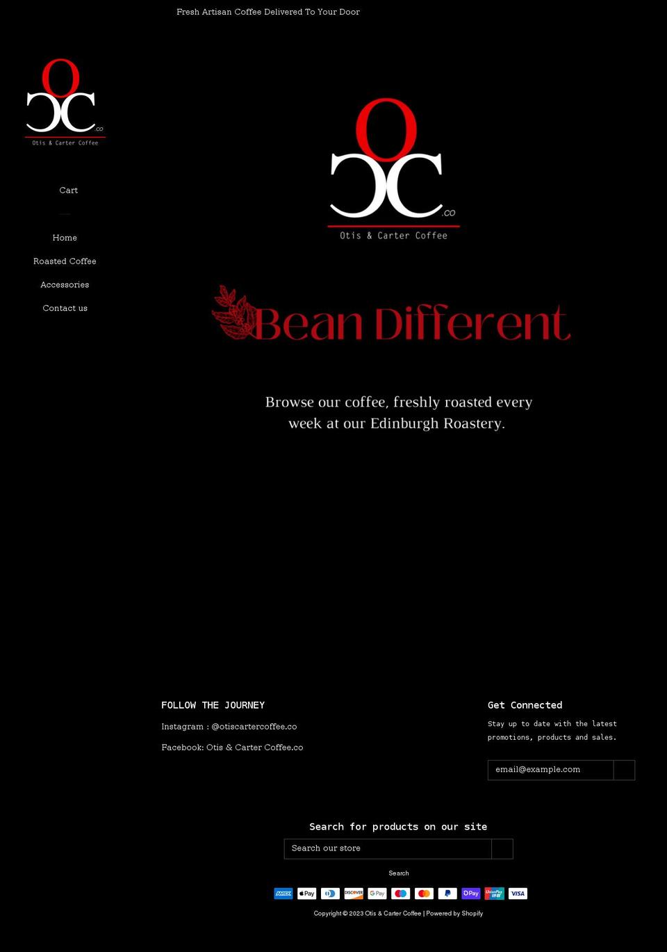 otiscartercoffee.com shopify website screenshot