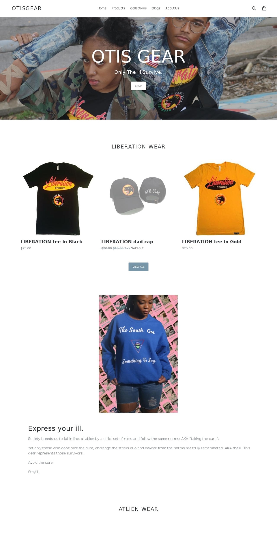 otisgear.com — Shopify storefront screenshot