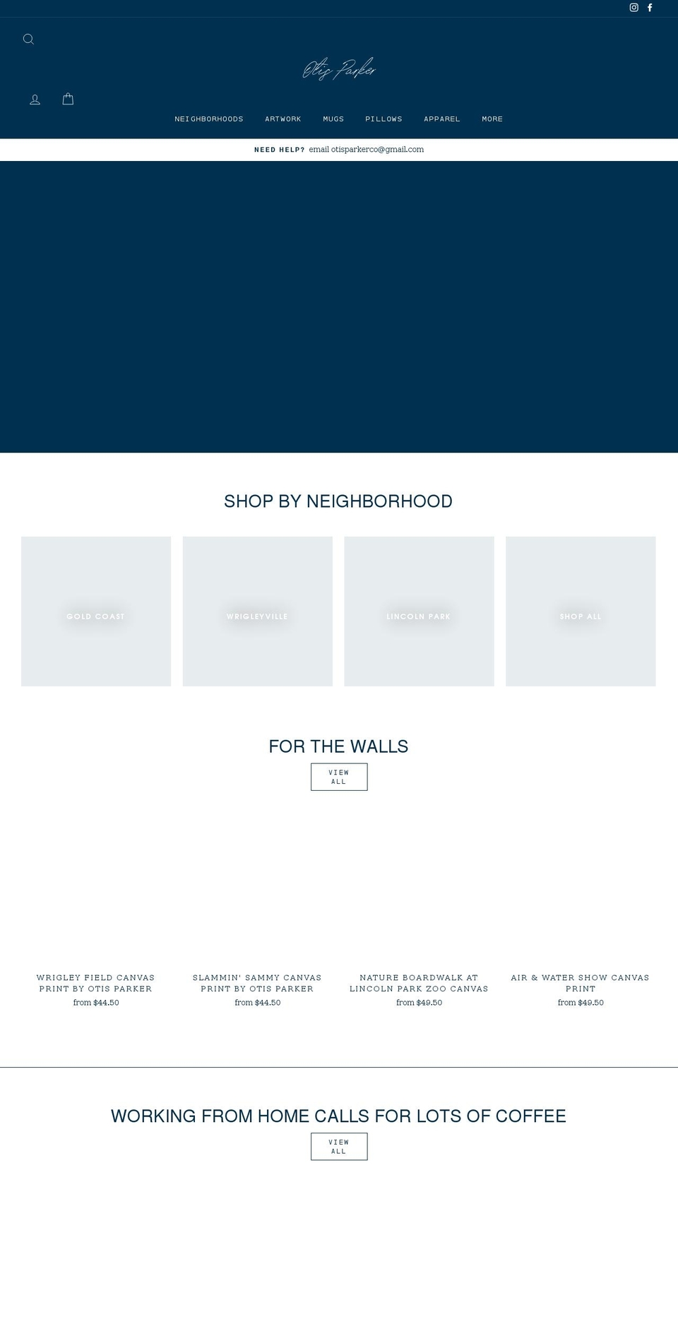 otisparker.com shopify website screenshot