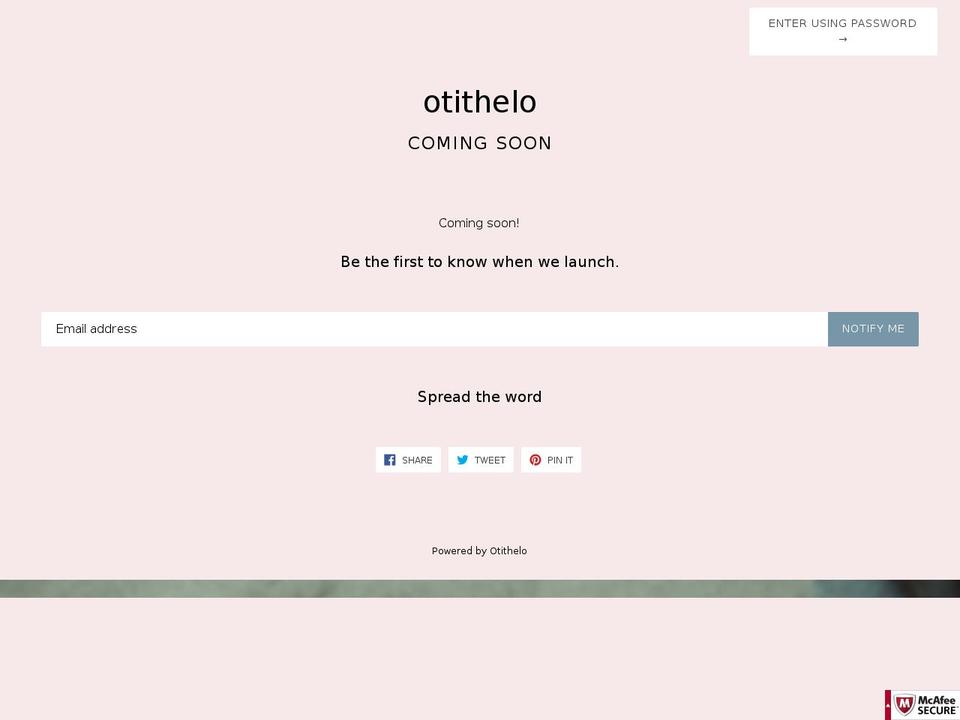 otithelo.com shopify website screenshot