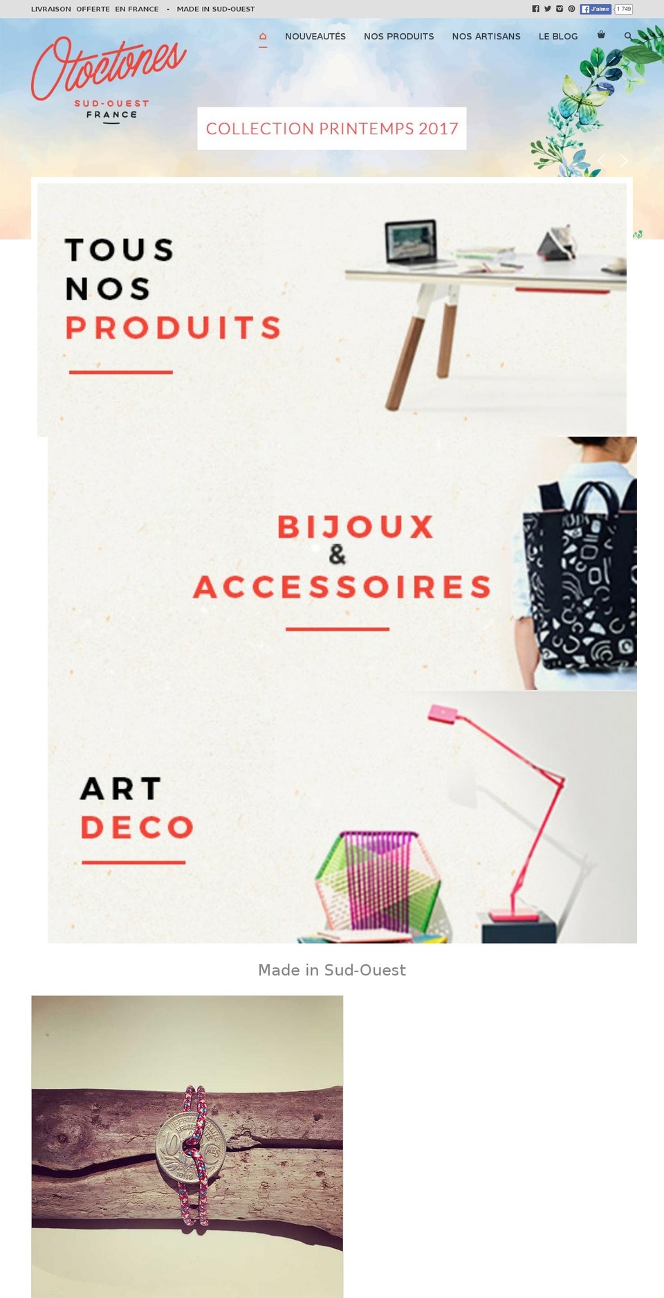 otoctone.com shopify website screenshot