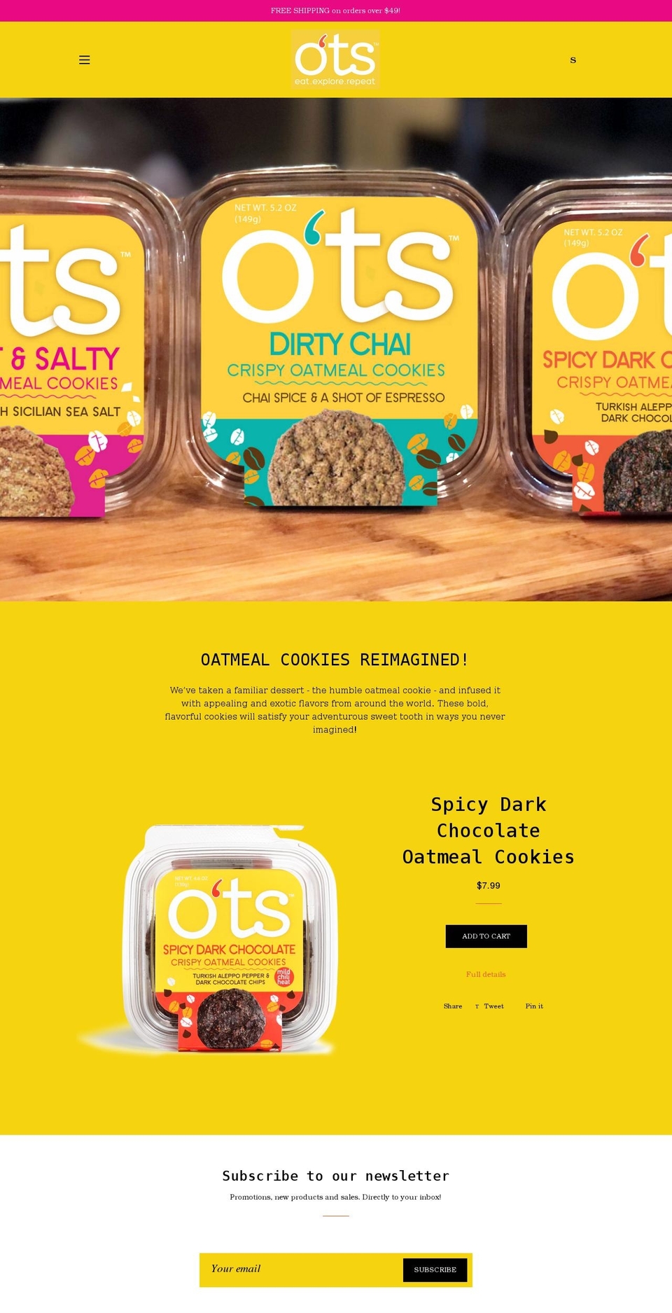 otscookies.com shopify website screenshot