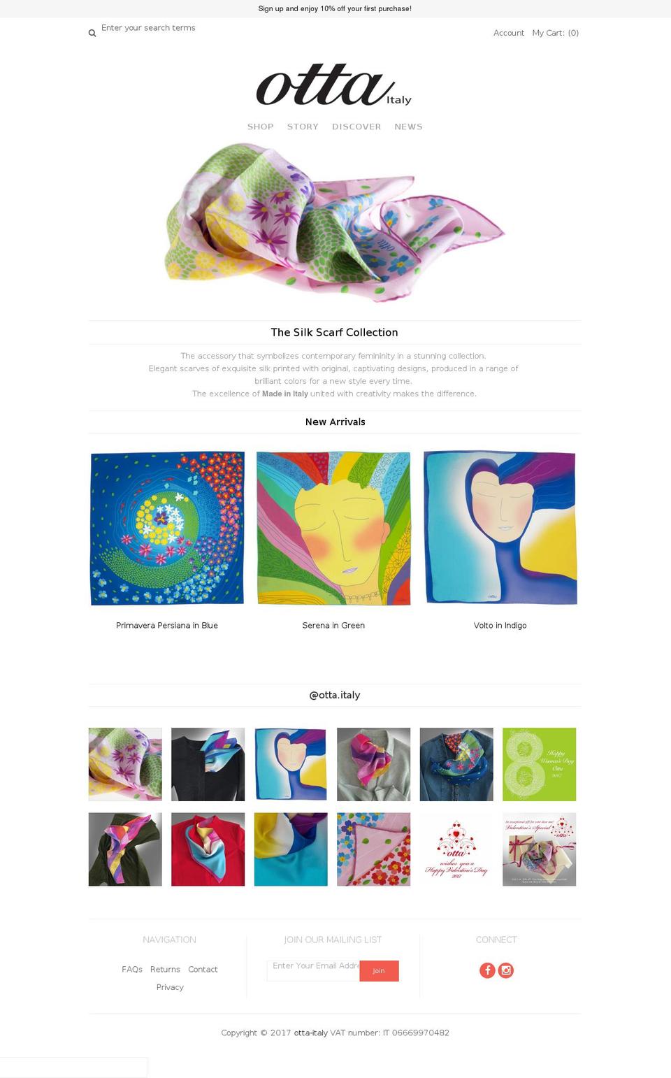 otta-italy.com shopify website screenshot