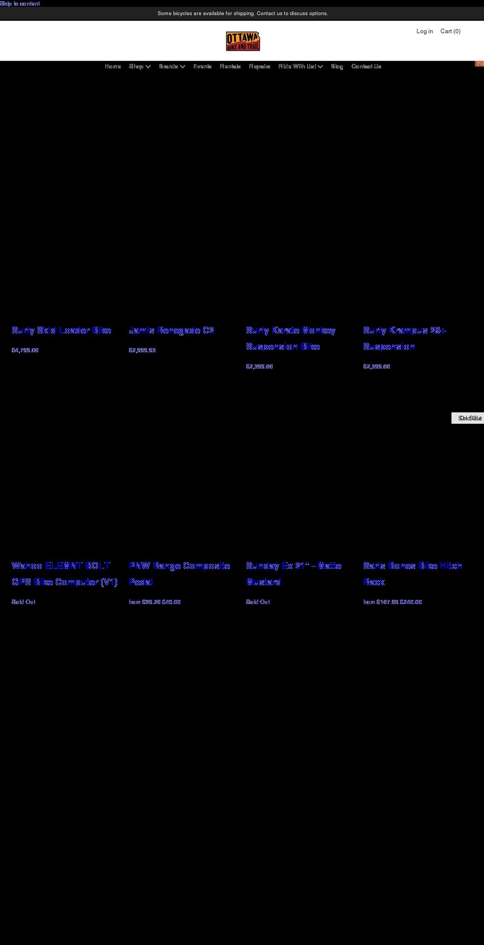 ottawabikeandtrail.com shopify website screenshot