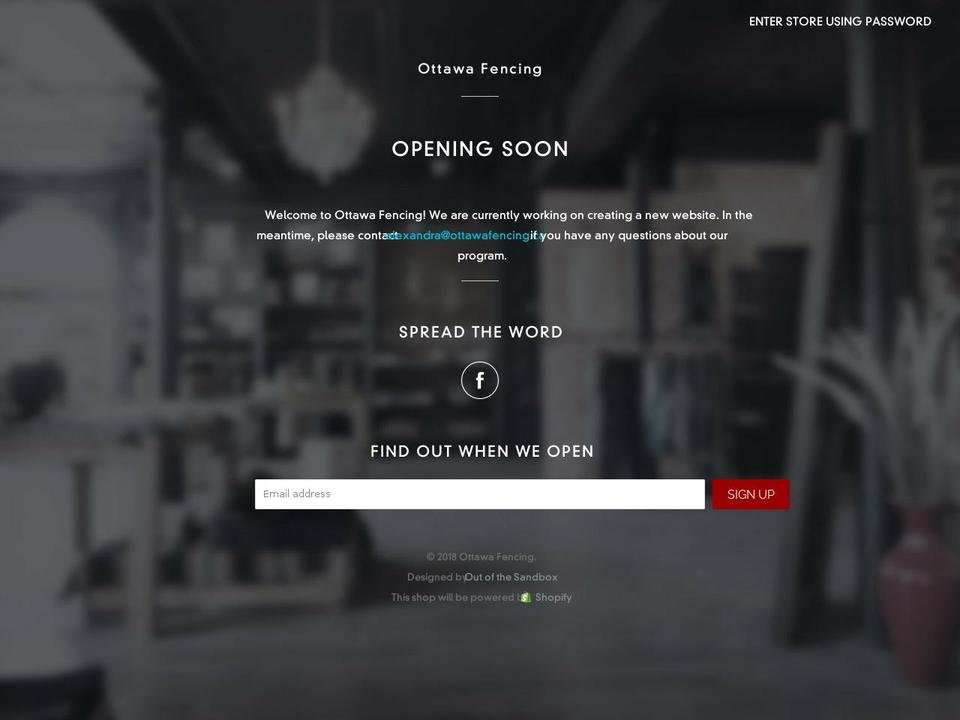 ottawafencing.ca shopify website screenshot