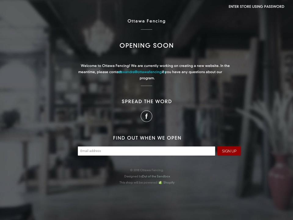 ottawafencing.com — Shopify storefront screenshot