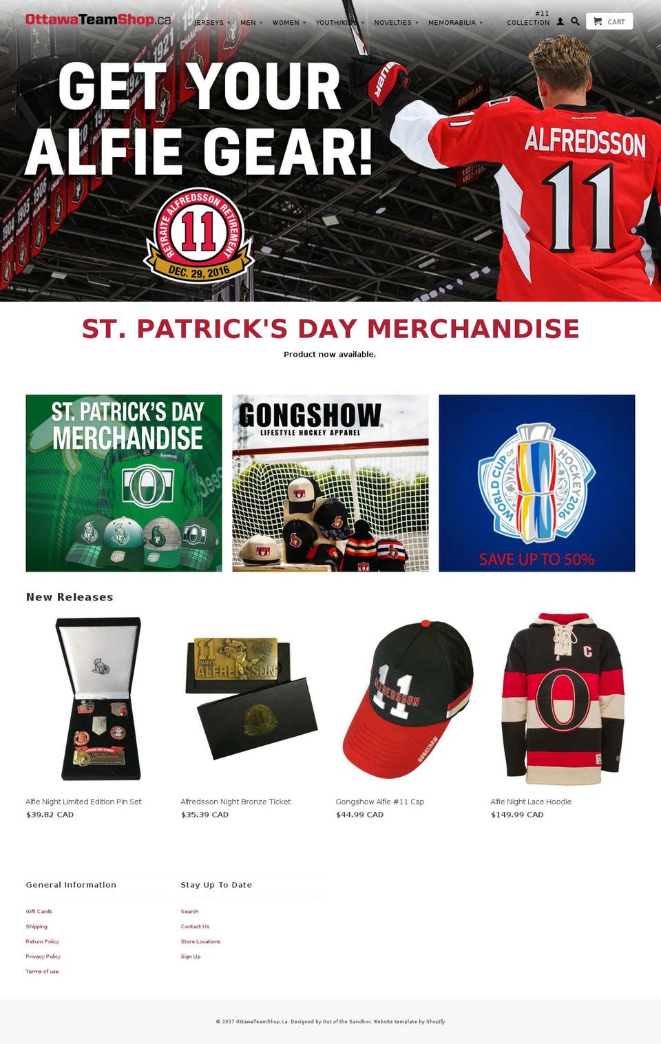 ottawateamshop.ca shopify website screenshot