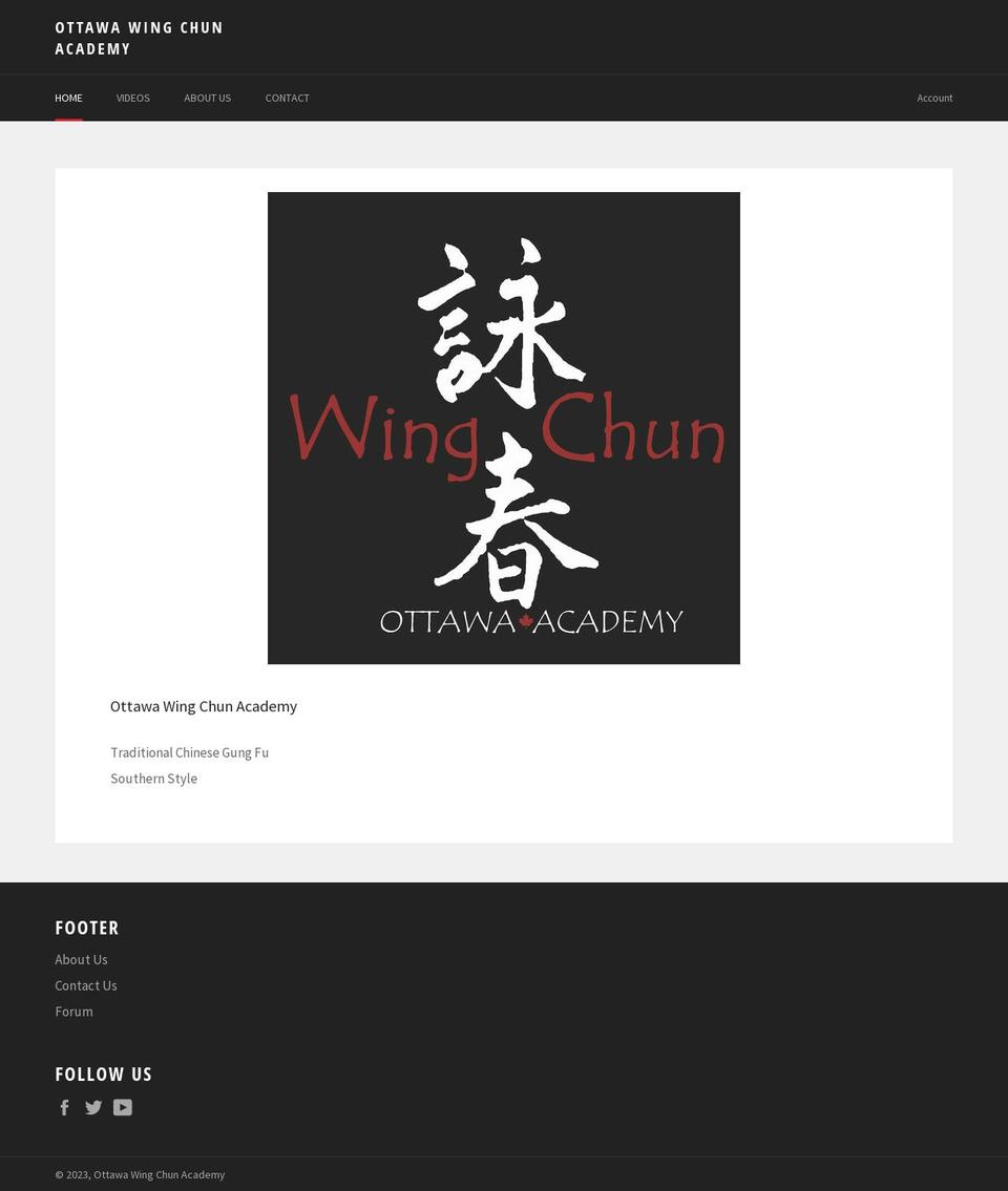 ottawawingchunacademy.com shopify website screenshot