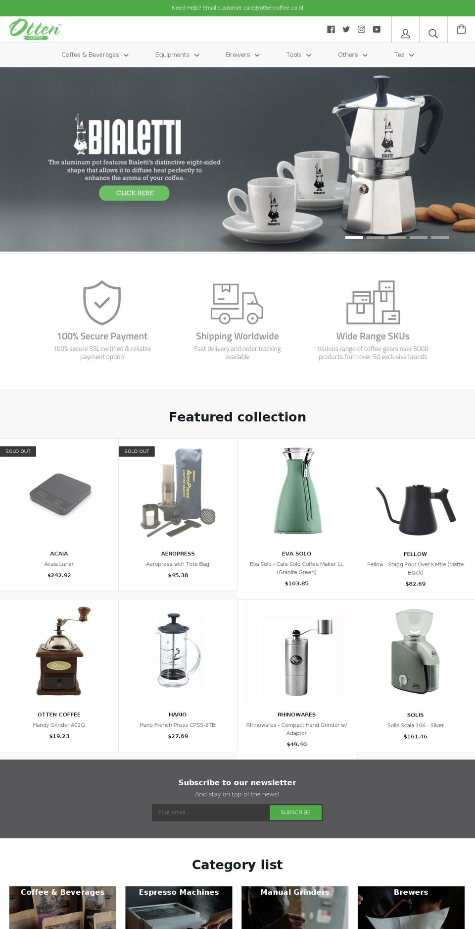 otten.coffee shopify website screenshot