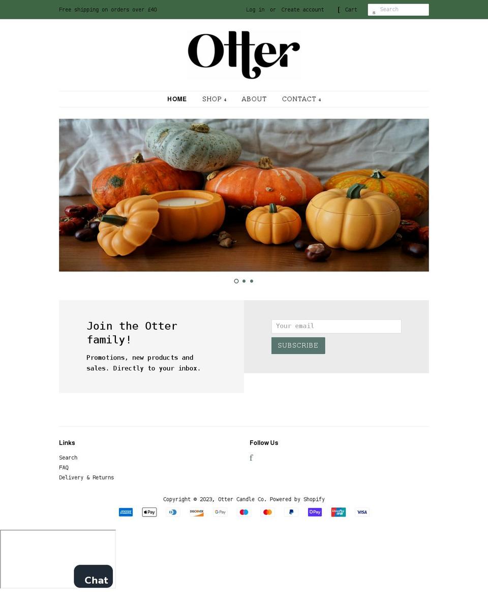 ottercandleco.com shopify website screenshot