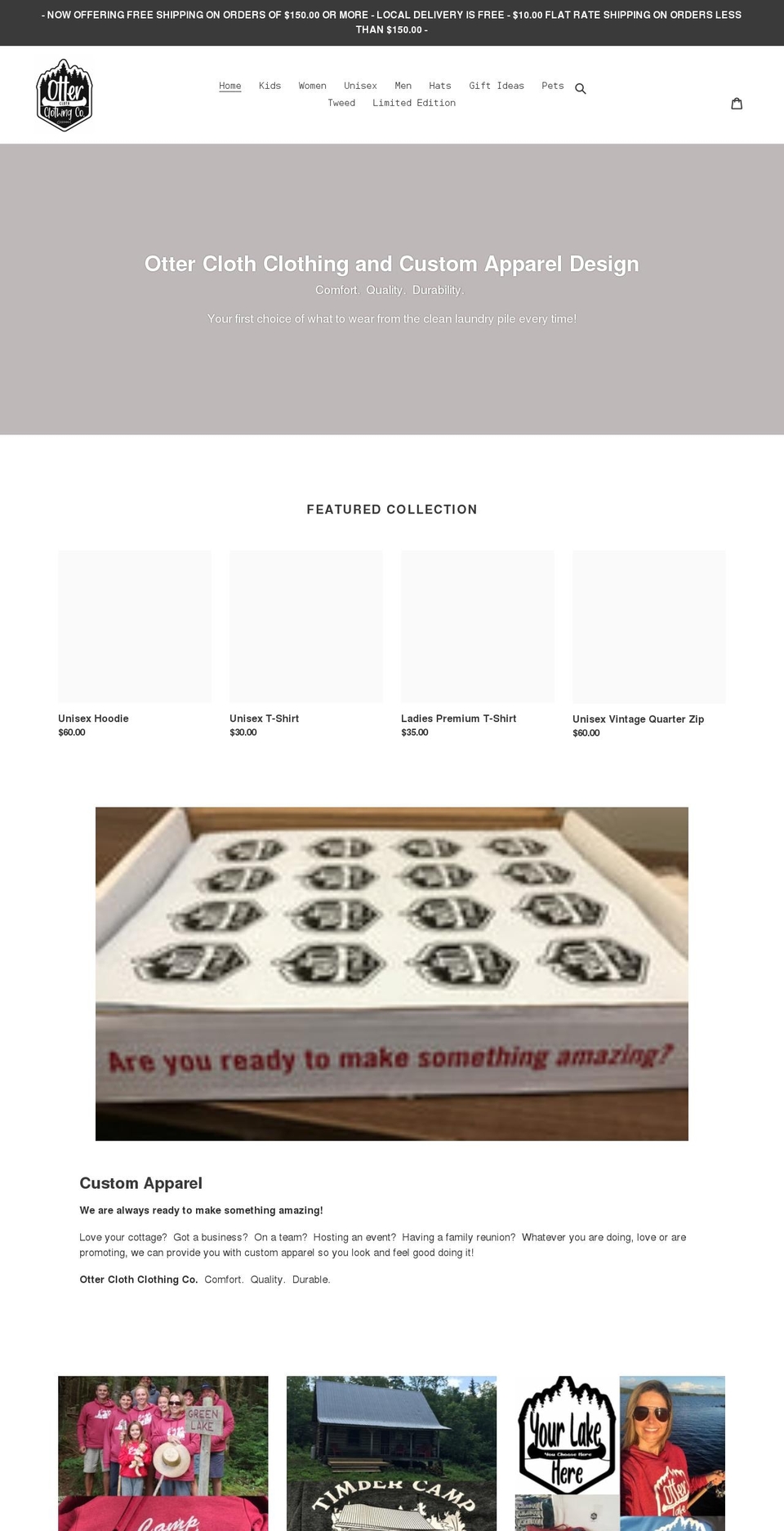 ottercloth.ca shopify website screenshot
