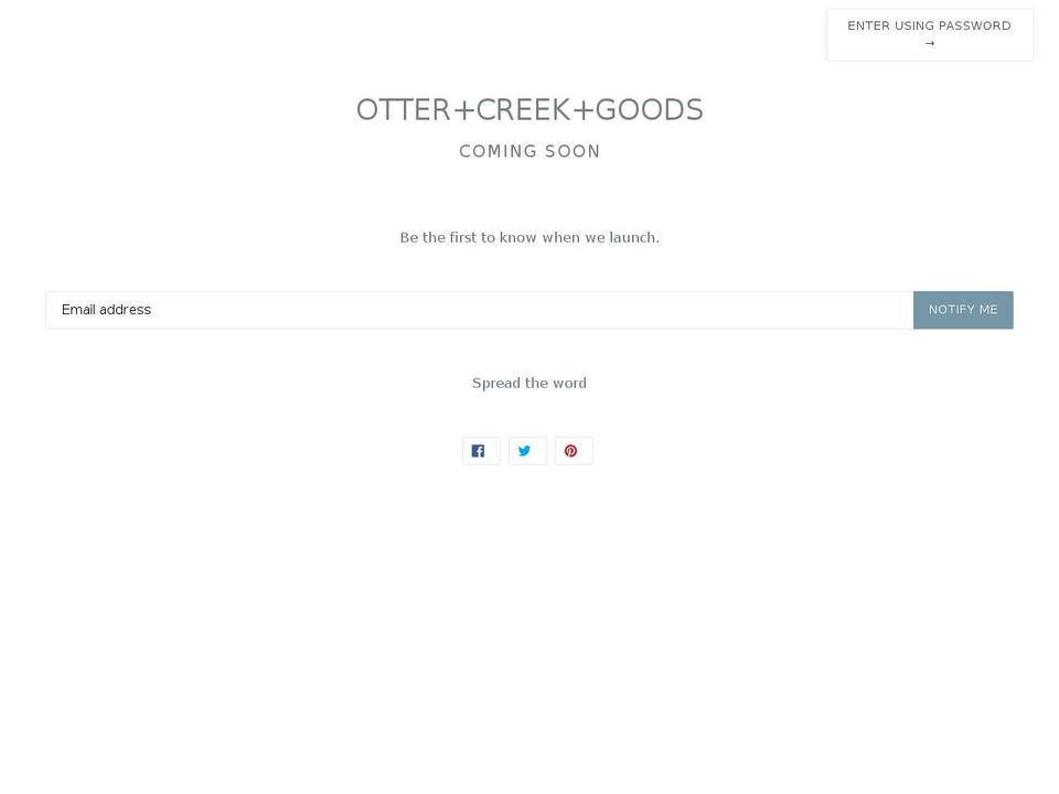 ottercreekgoods.com — Shopify storefront screenshot