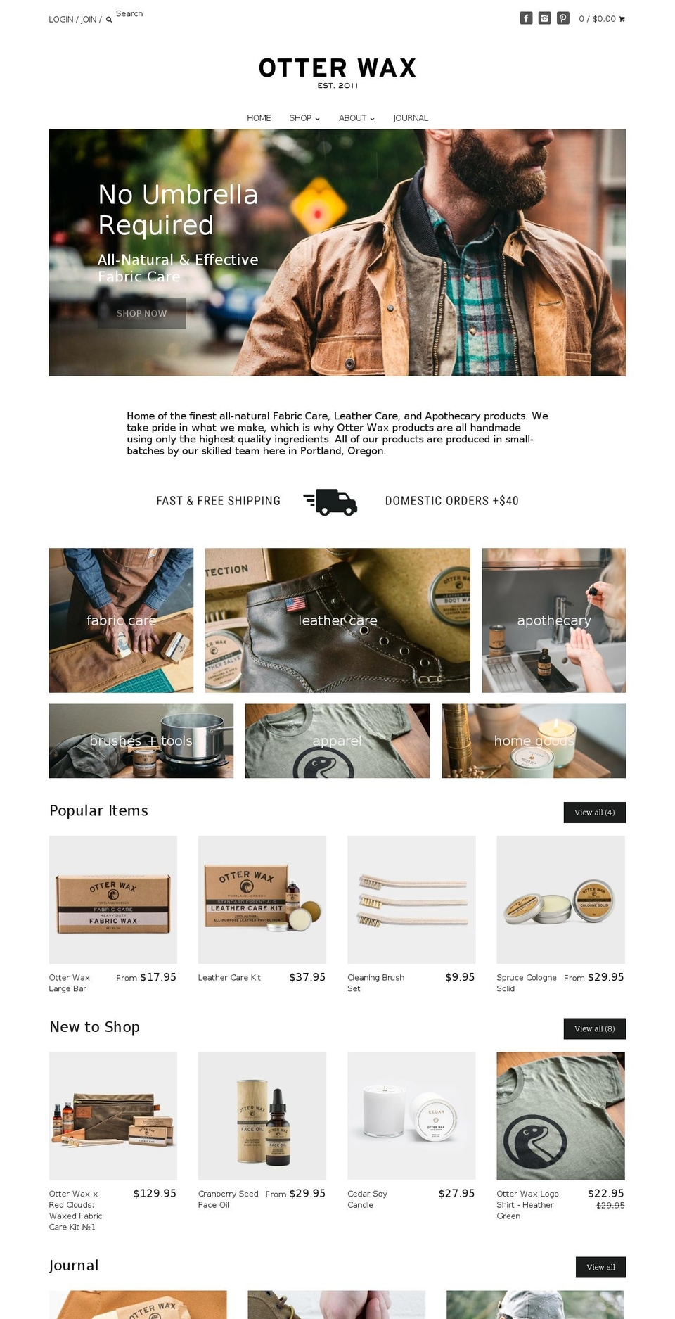 otterwax.biz shopify website screenshot