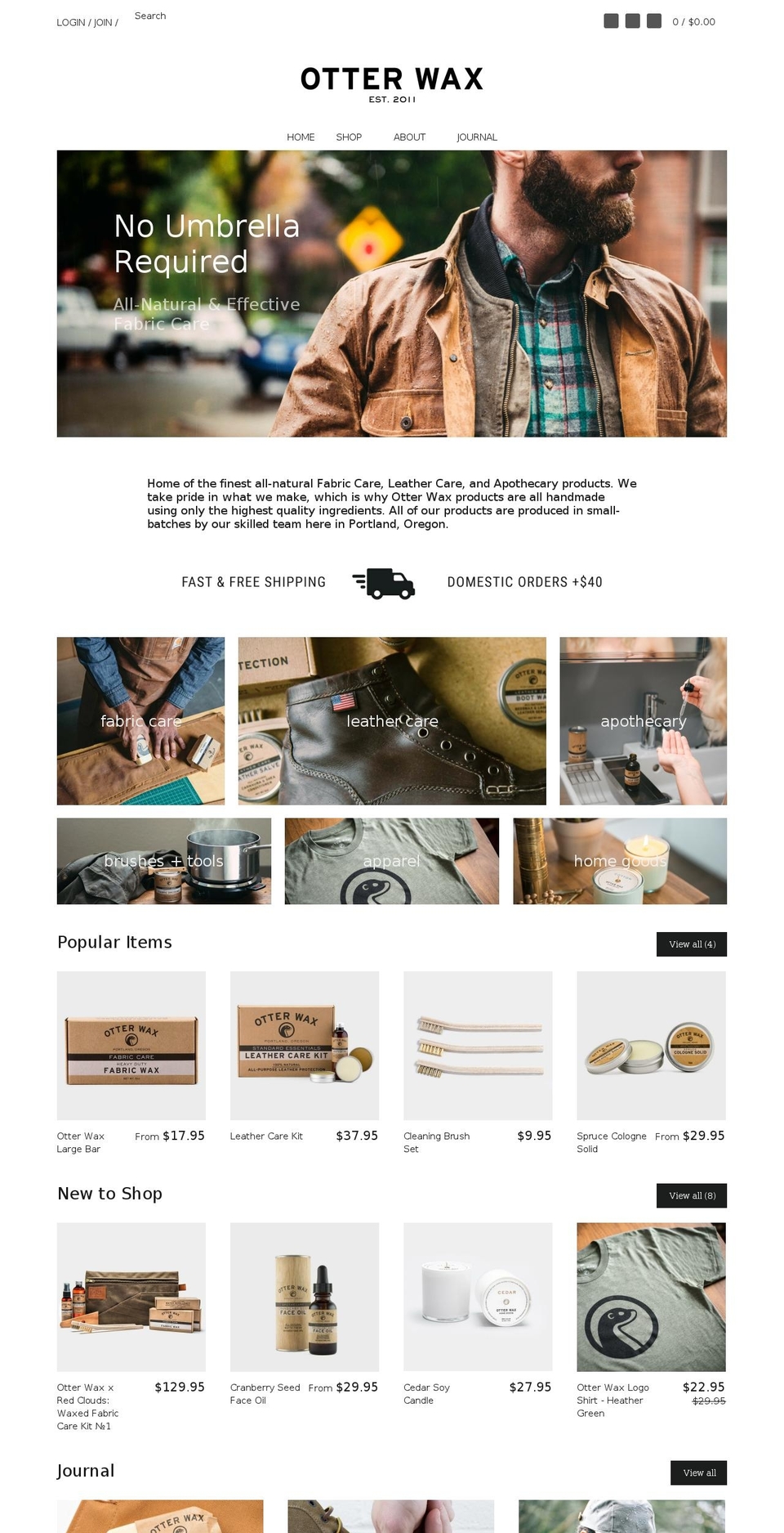 otterwax.us shopify website screenshot