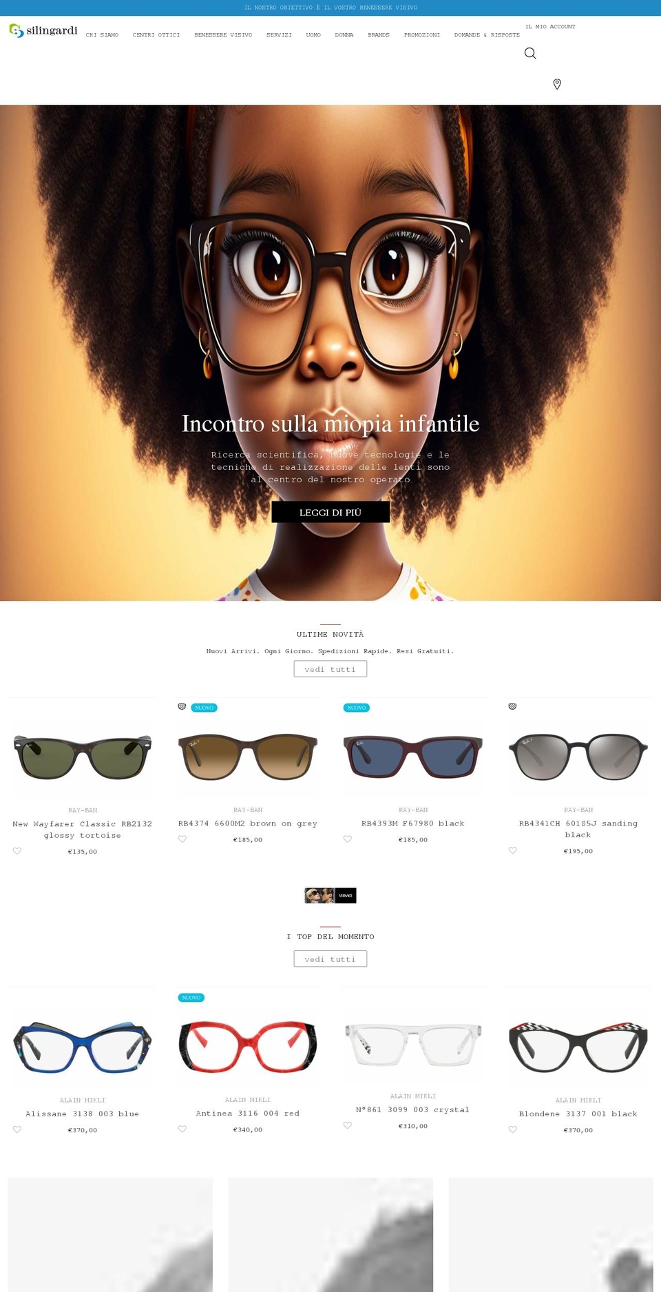 otticasilingardi.it shopify website screenshot