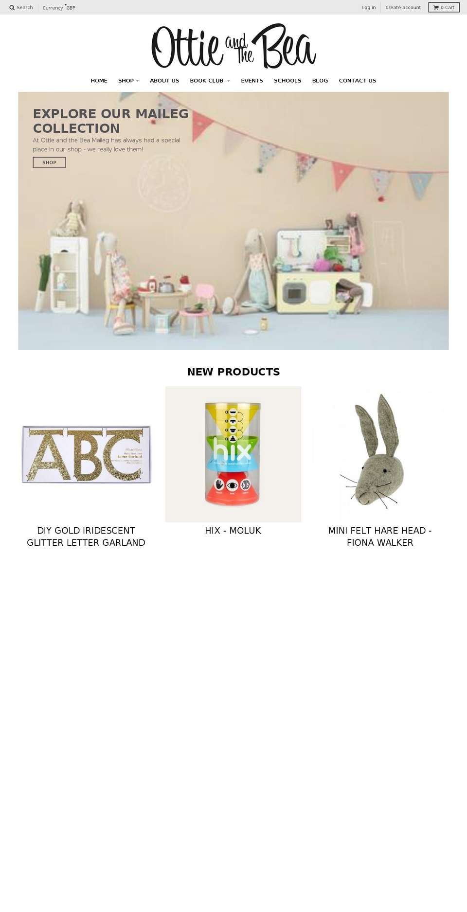 ottieandthebea.com shopify website screenshot