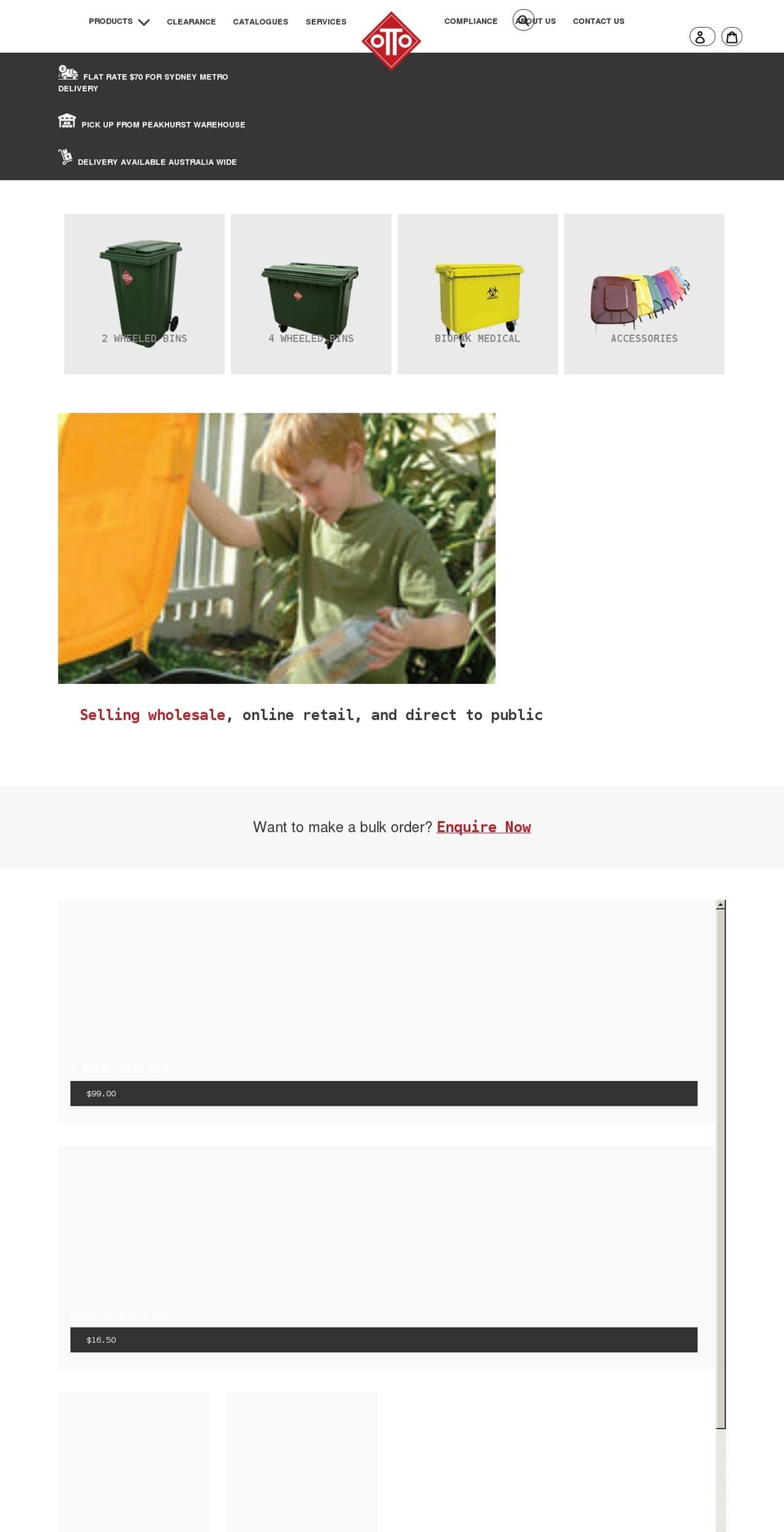 ottobins.com.au shopify website screenshot