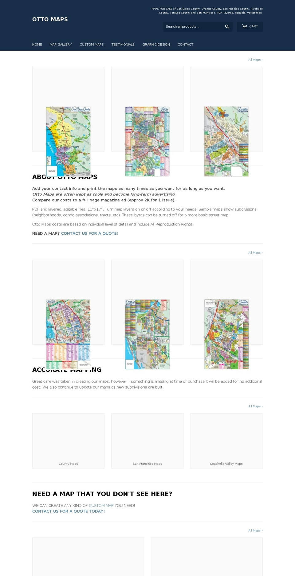 ottographixmaps.com — Shopify storefront screenshot