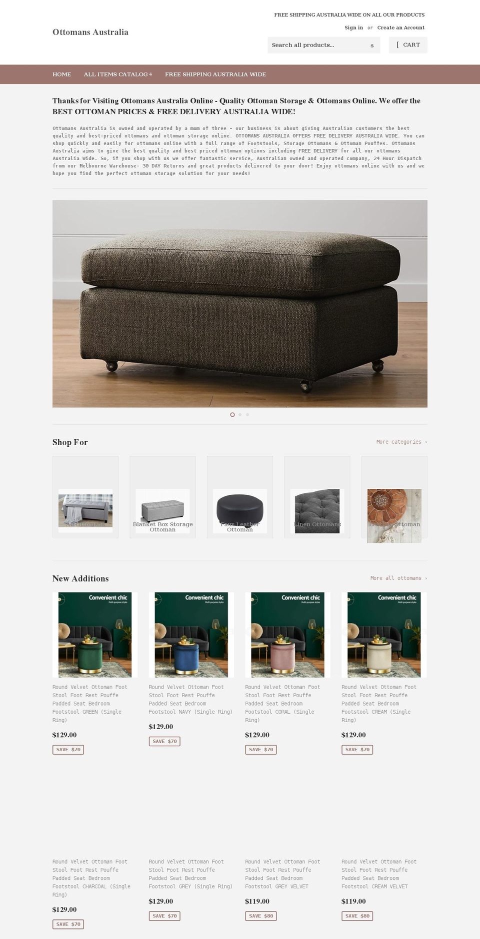 ottomansaustralia.com.au shopify website screenshot