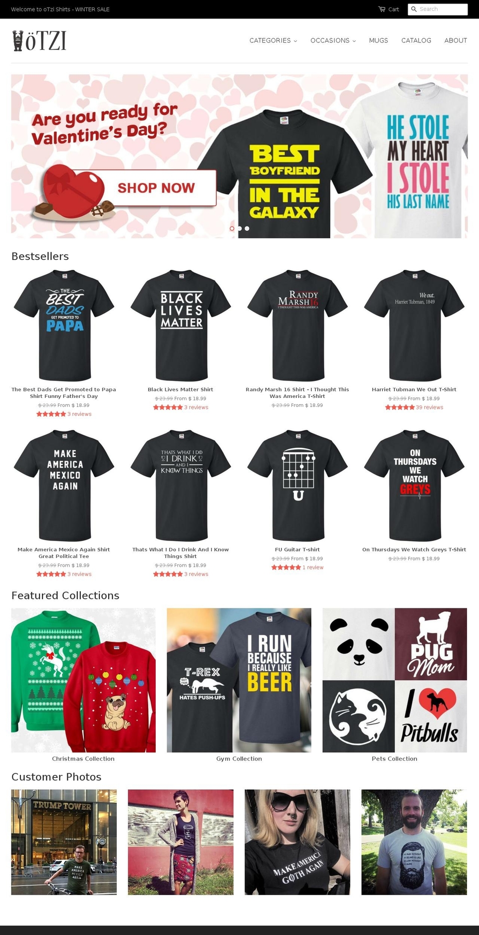 otzishirts.com shopify website screenshot