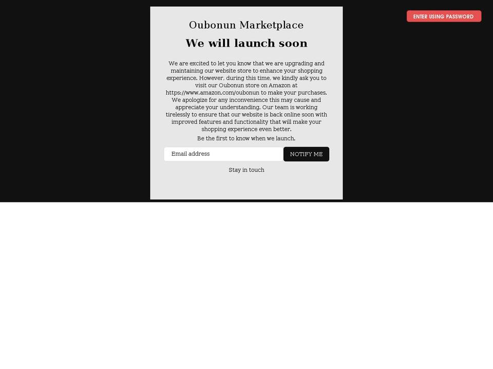 oubonun.com shopify website screenshot