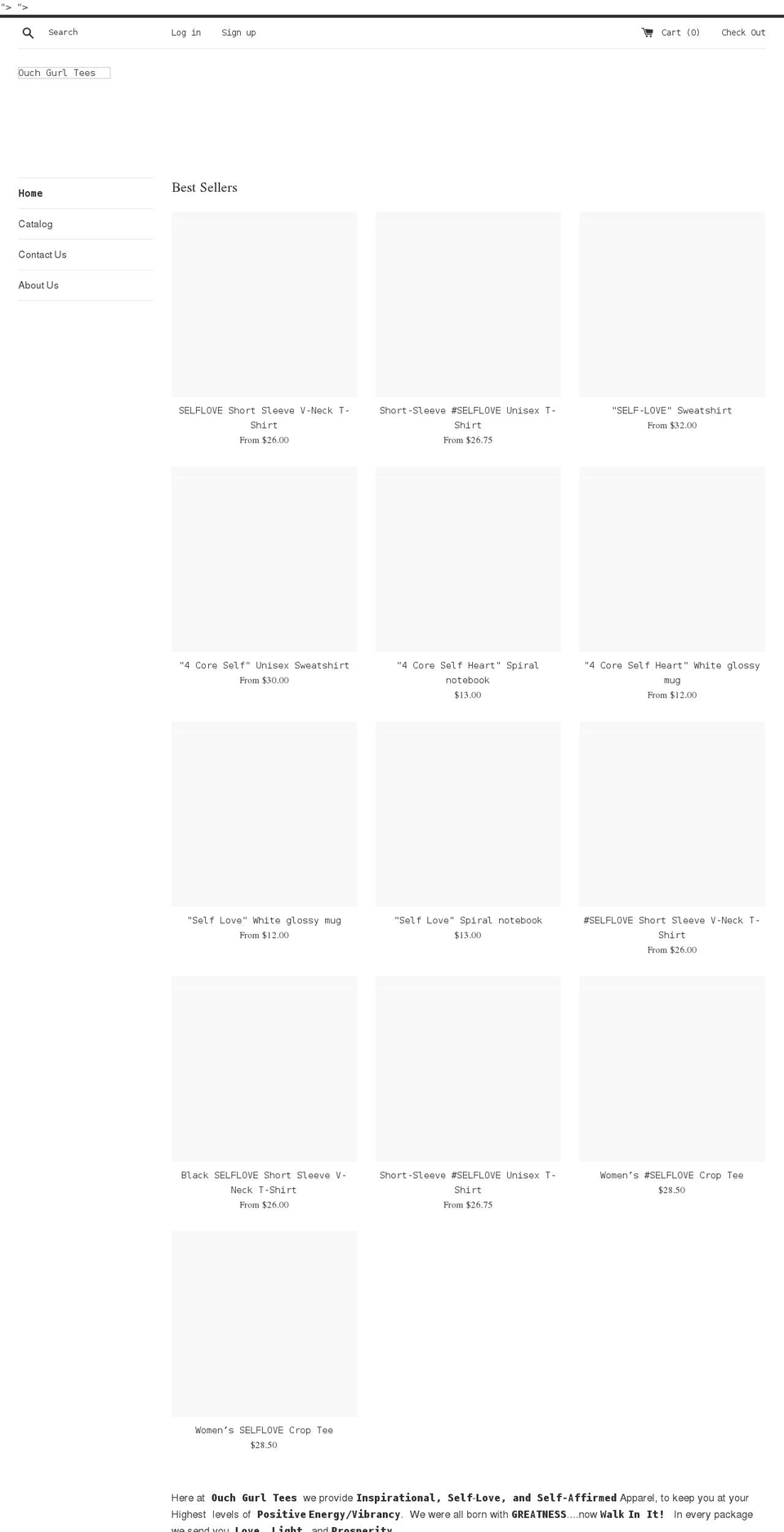 ouchgurltees.com shopify website screenshot