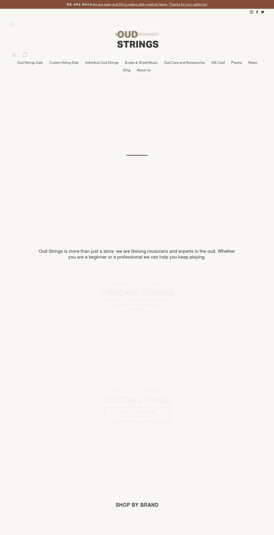 oudstrings.com shopify website screenshot