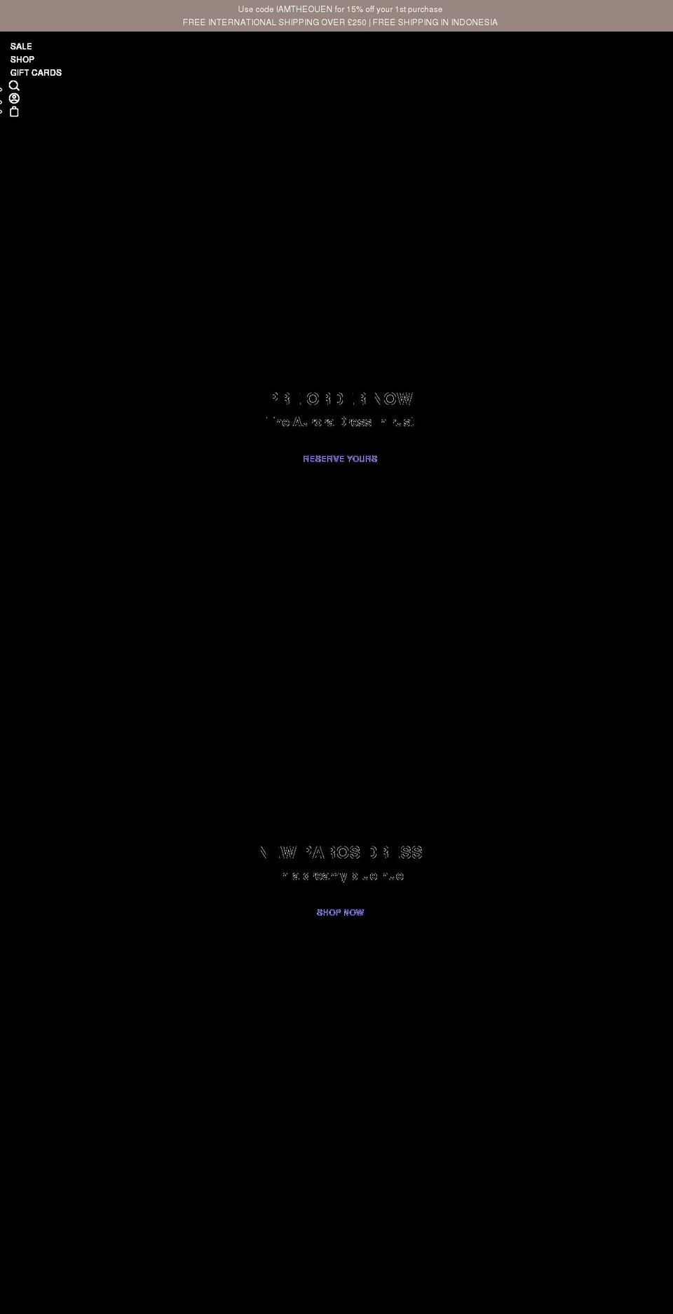 ouenthelabel.com shopify website screenshot