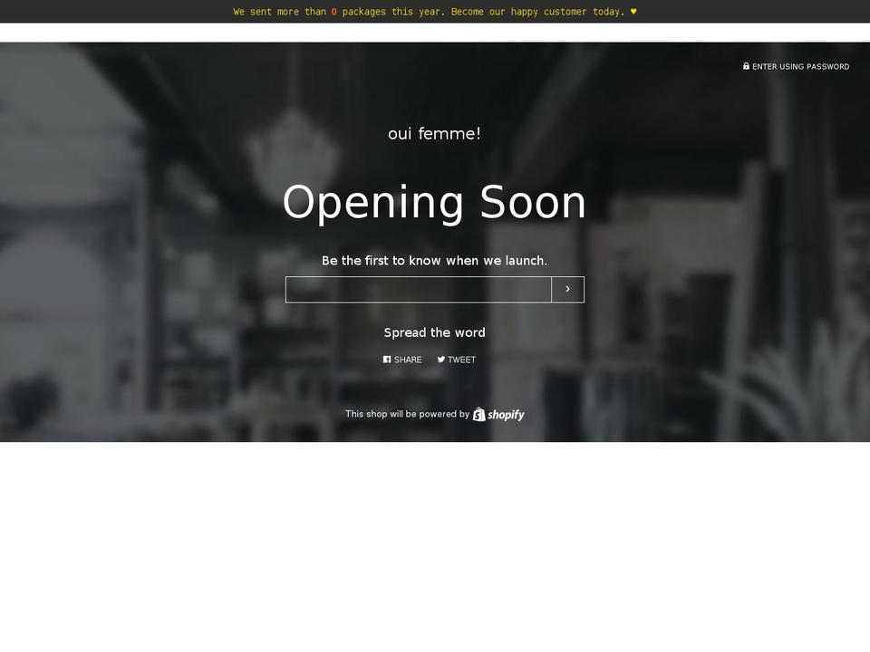 oui-femme.com — Shopify storefront screenshot