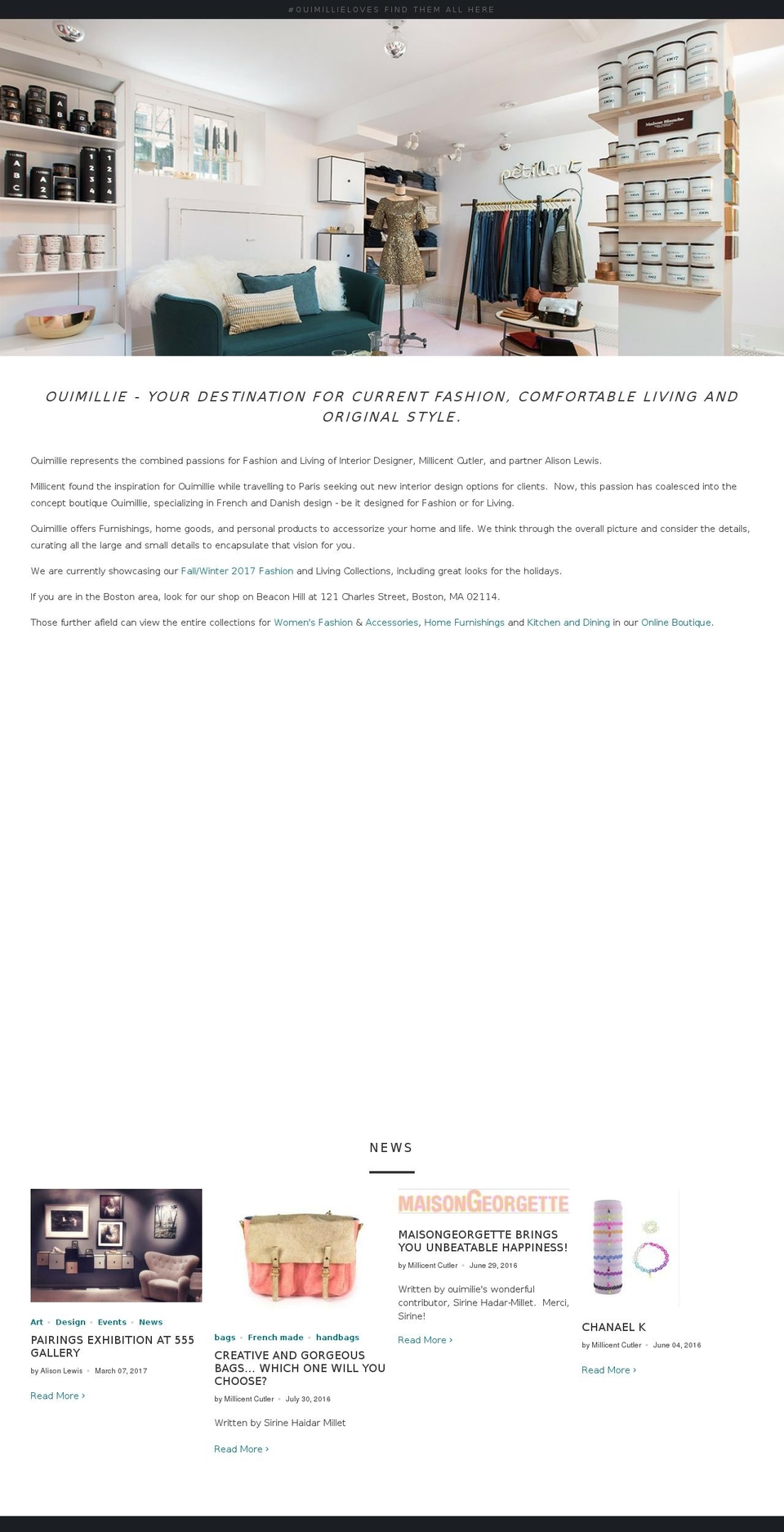 ouimillie.com shopify website screenshot