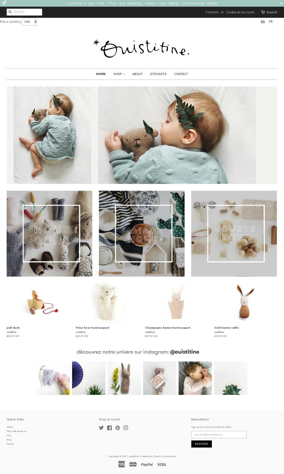 ouistitine.com shopify website screenshot
