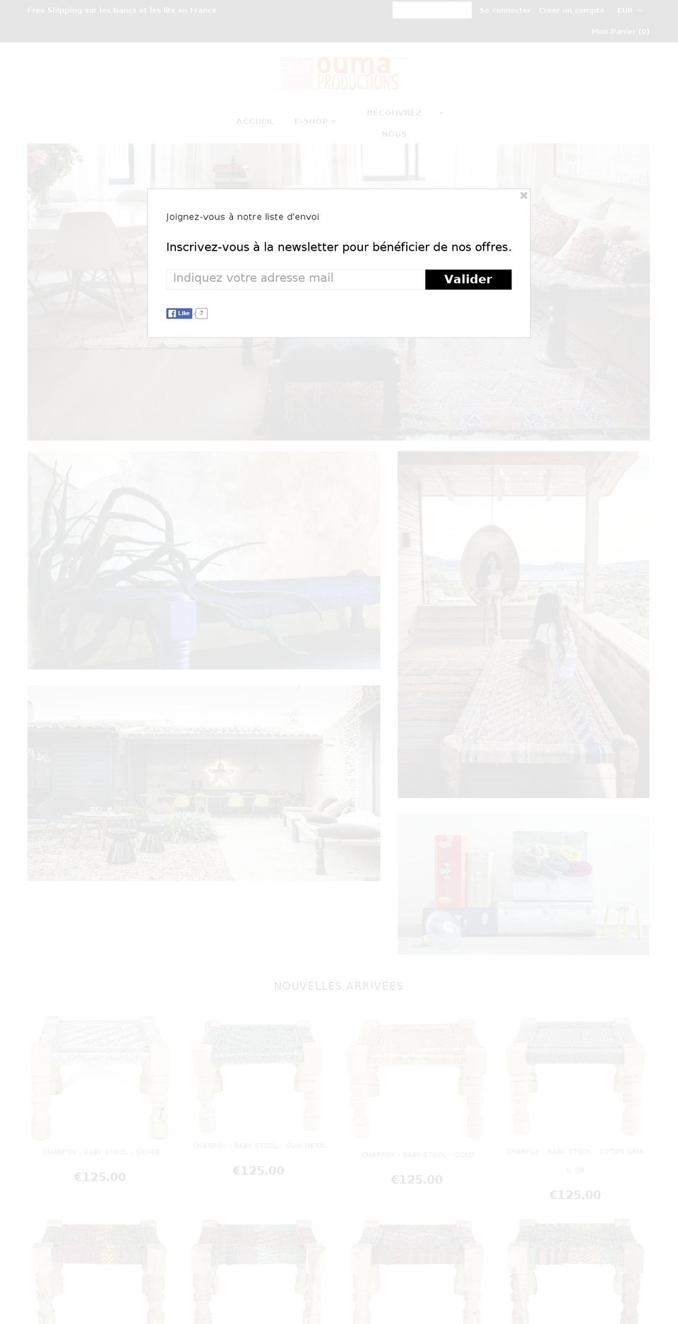 oumaproductions.com shopify website screenshot