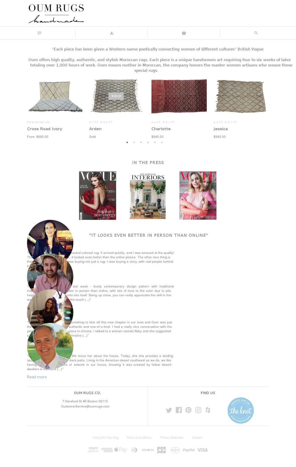 oumrugs.net shopify website screenshot