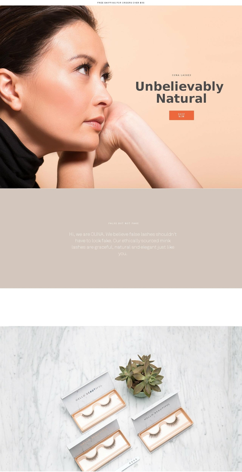 ounabeauty.com shopify website screenshot